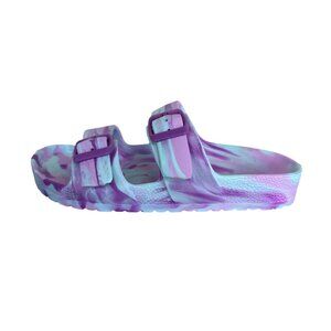 Girls Noa Footbed Sandals Purple Double Straps Open Toe Cat & Jack Size 13